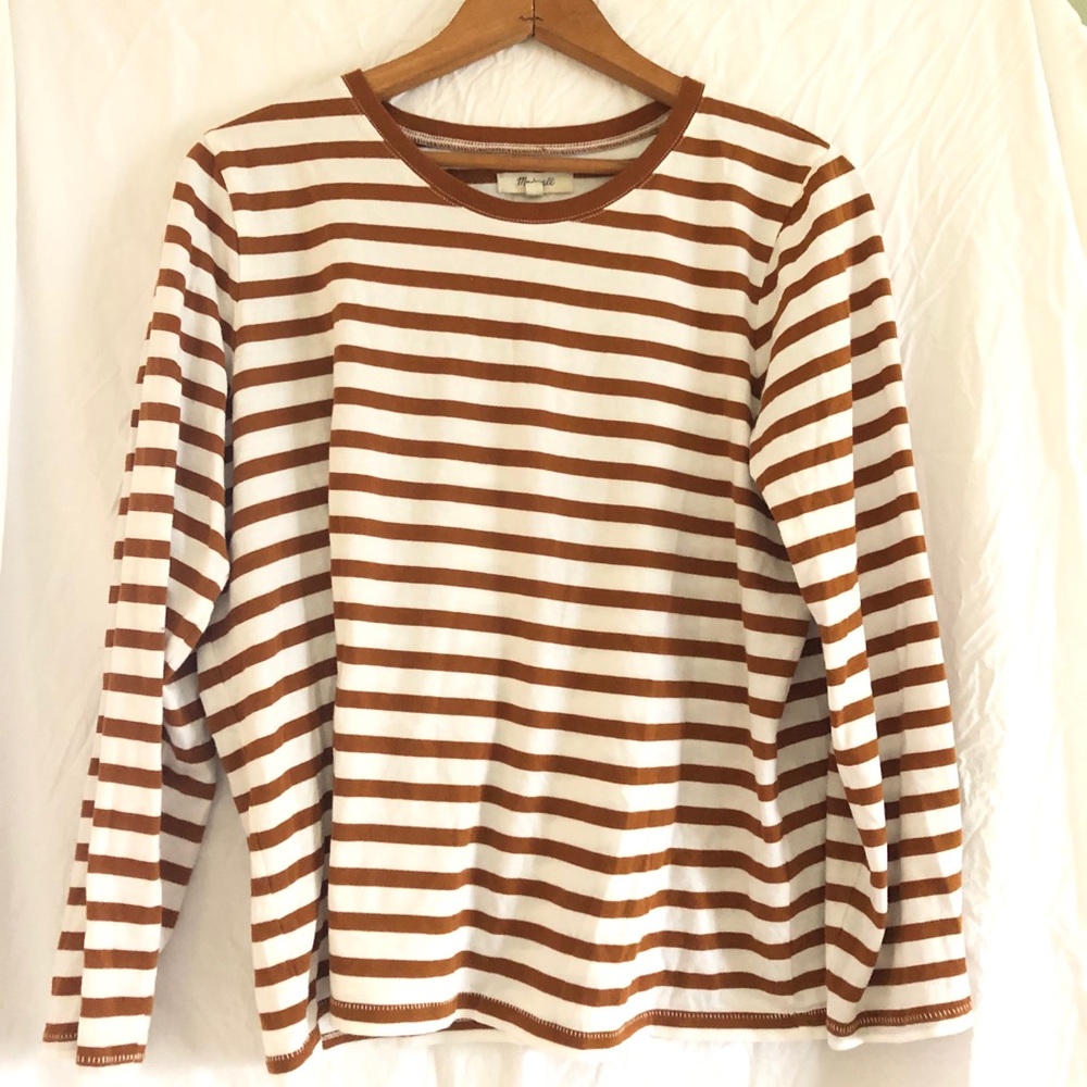 Madewell striped cotton long sleeve shirt